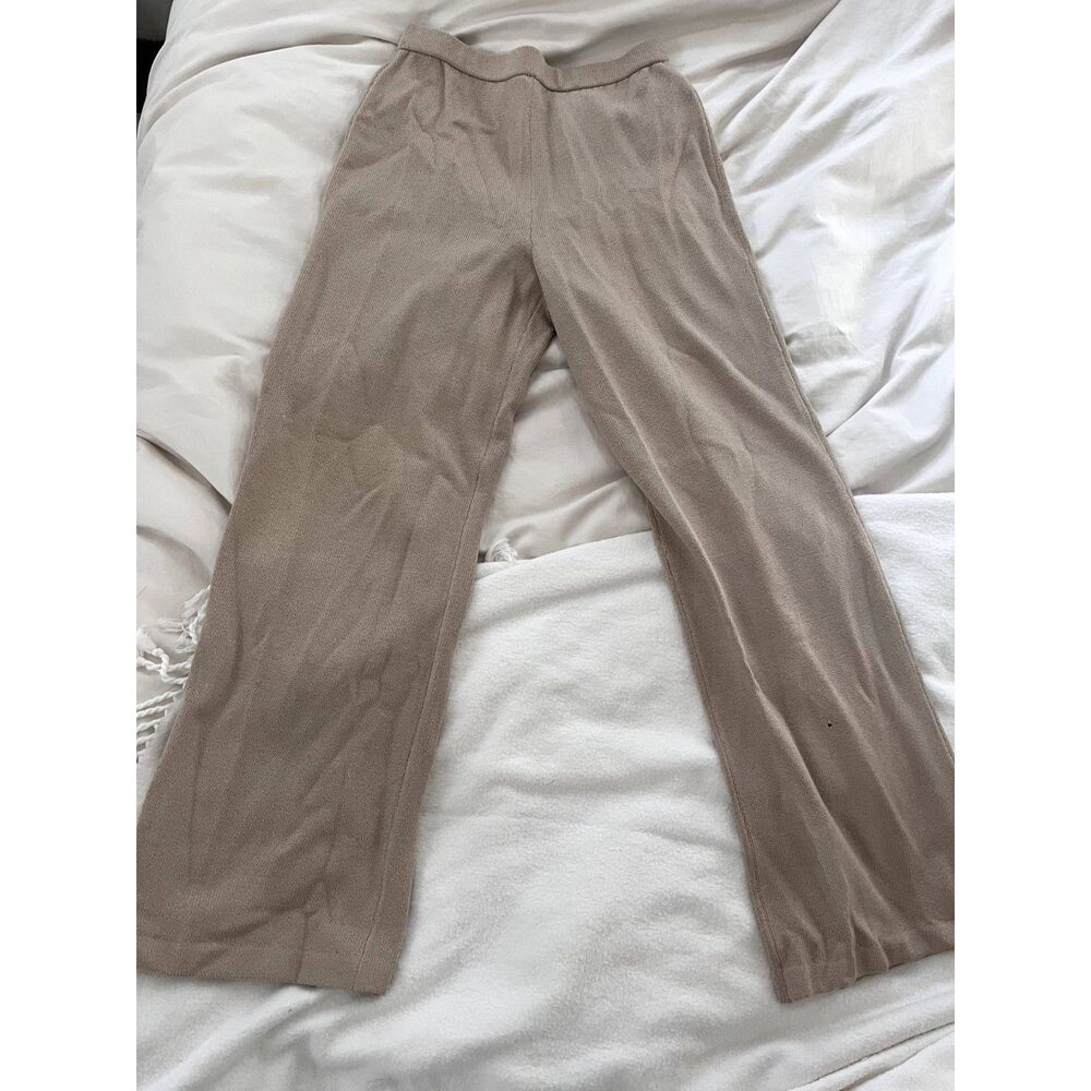 St John Collection Beige/Tan Knit High Waisted Pull On pant, Womens size 8